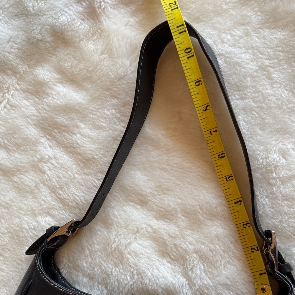 Black Leather Shoulder Bag with Silver Hardware - Picture 15 of 15